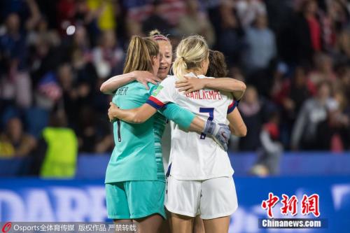 美国女足在比赛中。图片来源：Osports全体育图片社